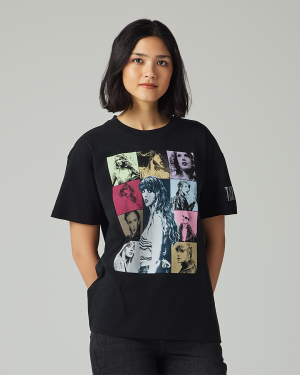 Taylor Swift | The Eras Tour Through LA Black T-Shirt